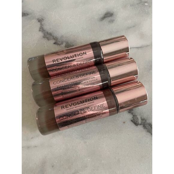 Revolution Conceal and Define Full Coverage Foundation in F18 Lot of 3 - Picture 1 of 2